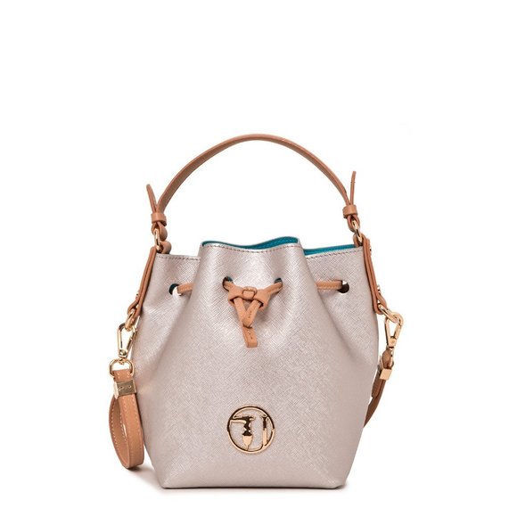 Trussardi Jeans Handbags Drawstring Women's Pocketbook Over Shoulder - Picture 3 of 8